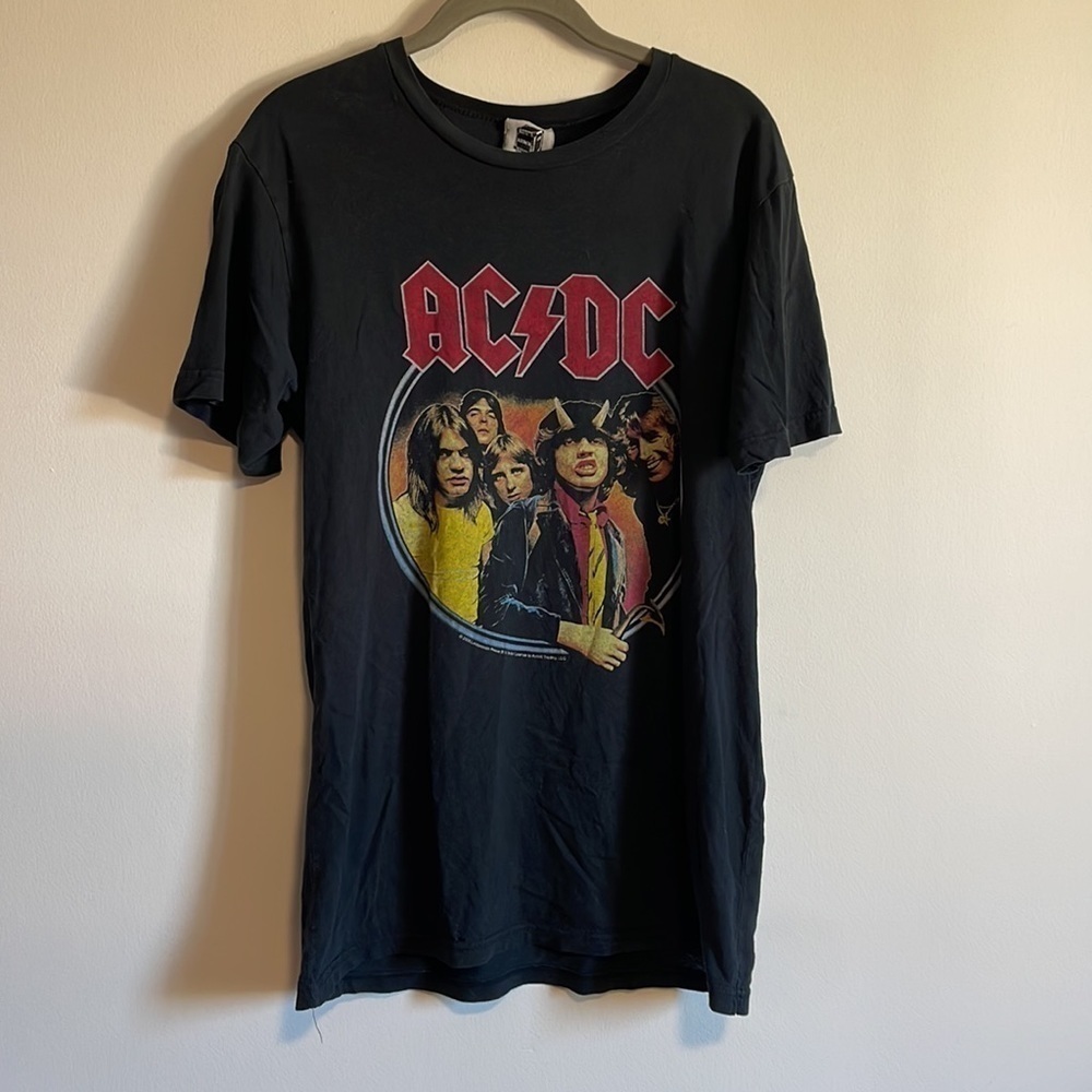 AC/DC 2005 Highway to Hell T-Shirt Black Red Crewneck Band Rock Tee Small Y2K